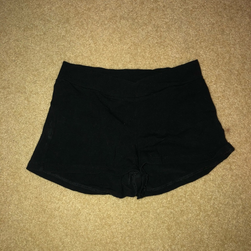 Plain black booty shorts
